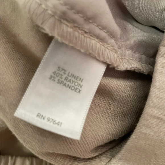 J. Jill Pants Women's 16 Beige Khaki Linen Blend Stretch Cropped Ankle Straight - Picture 5 of 9